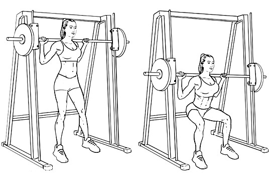 Esercizi glutei : allenamento squat Smith machine esercizi squat per sedere perfetto